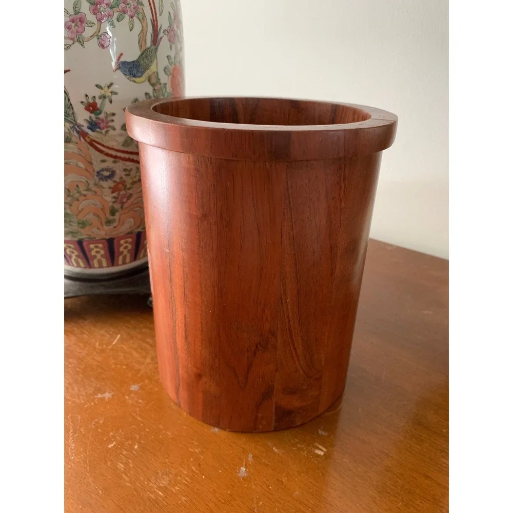 Hearth & Hand with Magnolia Wood Utensil Holder Wine Chiller Acacia Brown 7in